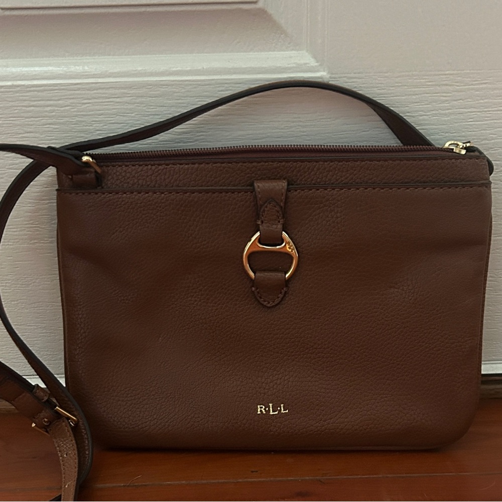 Lauren Ralph Lauren crossbody brown leather purse
